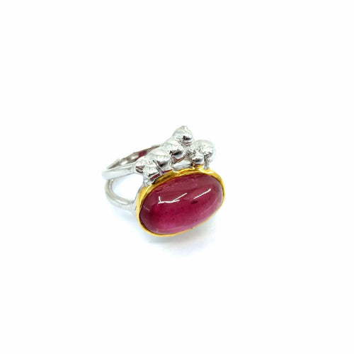 Handmade 925 silver ring with natural ruby — one of a kind piece, Goldlip Thailand