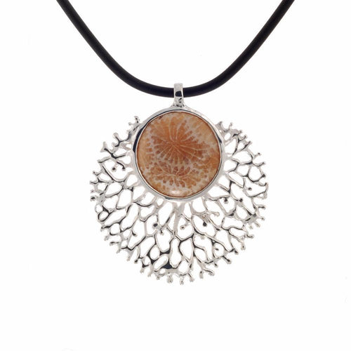 Coral Love Tierra Fossil Coral Necklace in 925 sterling silver, Goldlip Jewelry