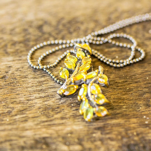 Classic Yellow Sapphire Necklace in 925 sterling silver, Goldlip Jewelry
