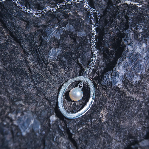 Aqua White Pearl Pendant in 925 sterling silver, Goldlip Jewelry