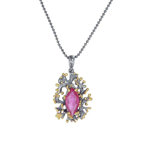 Classic Ruby Pendant in 925 sterling silver, Goldlip Jewelry
