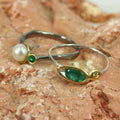 Stacking Emerald and Sapphire Ring-Rings-AdiOre Jewels