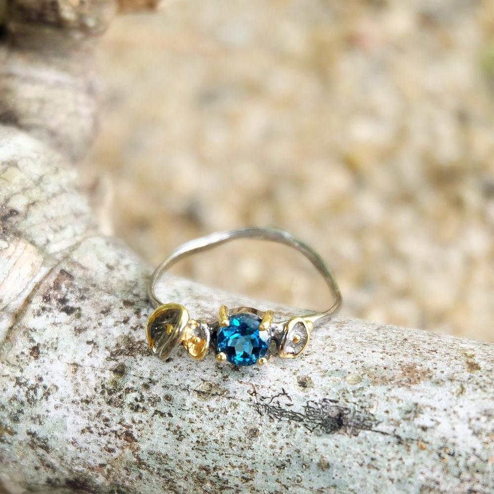 Stacking London Blue Topaz Ring-Rings-AdiOre Jewels