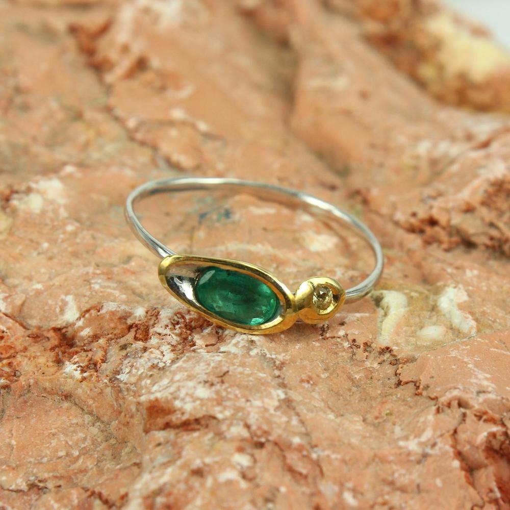 Stacking Emerald and Sapphire Ring-Rings-AdiOre Jewels
