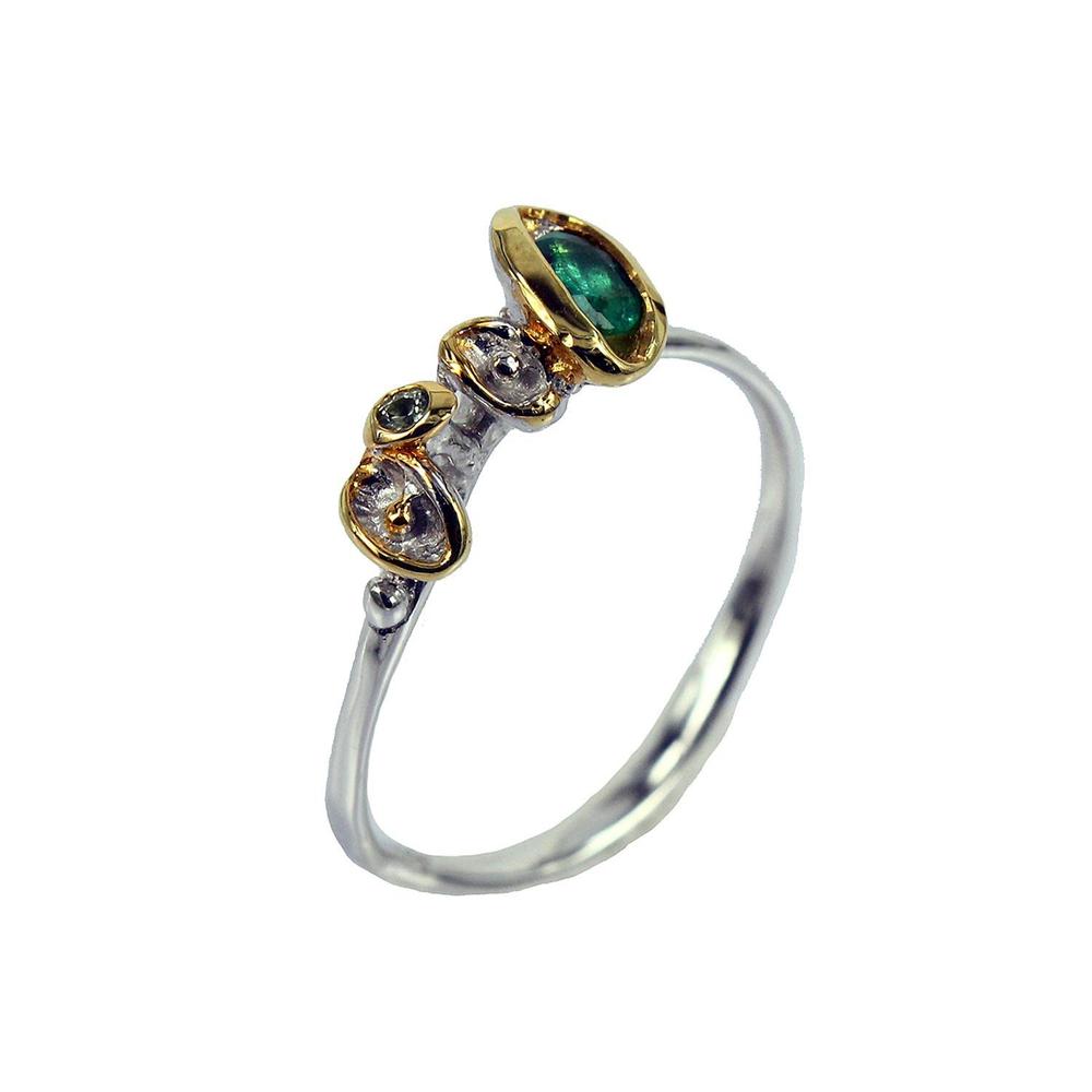Stacking Emerald and Sapphire Ring-Rings-AdiOre Jewels
