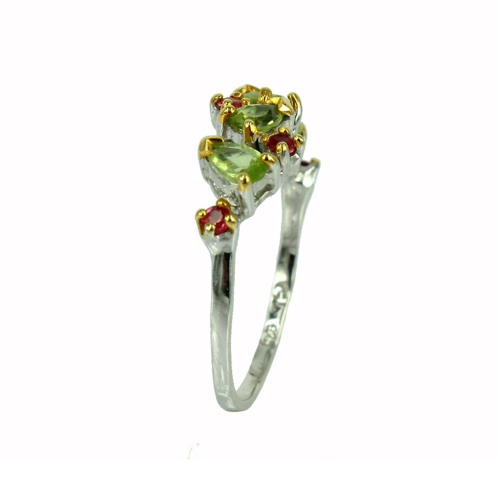Stacking Peridot and Sapphire Ring-Rings-AdiOre Jewels