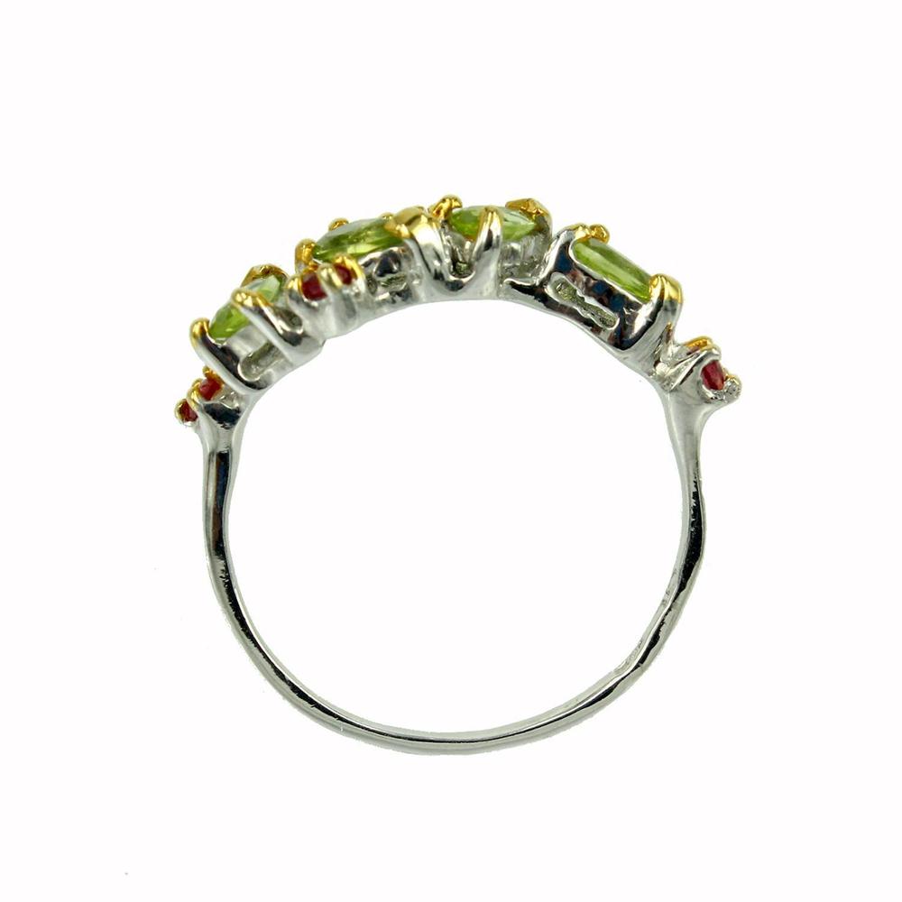 Stacking Peridot and Sapphire Ring-Rings-AdiOre Jewels