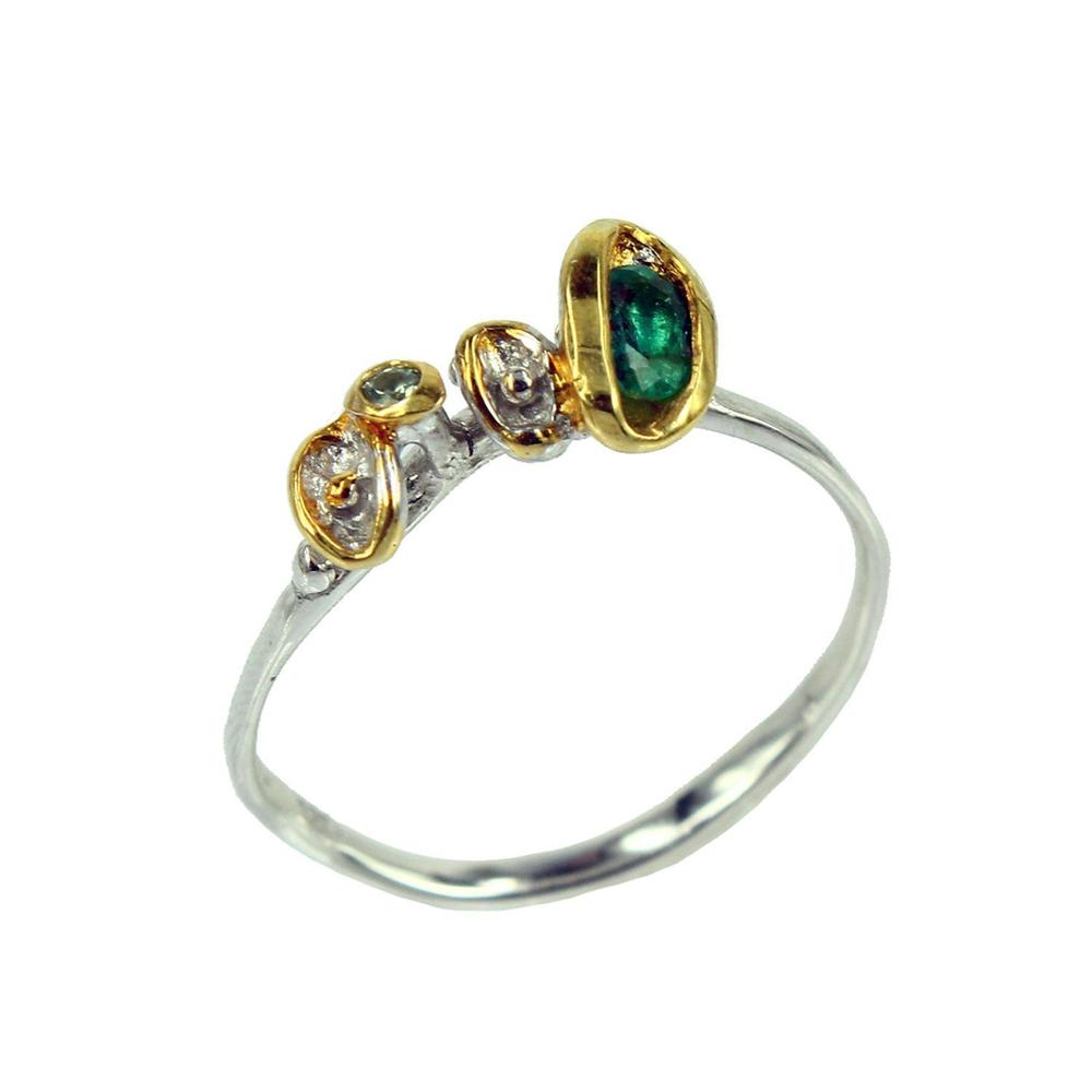Stacking Emerald and Sapphire Ring-Rings-AdiOre Jewels