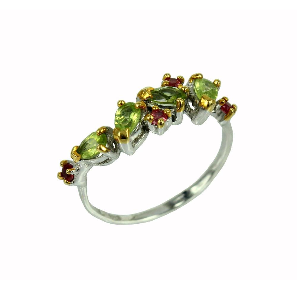 Stacking Peridot and Sapphire Ring-Rings-AdiOre Jewels