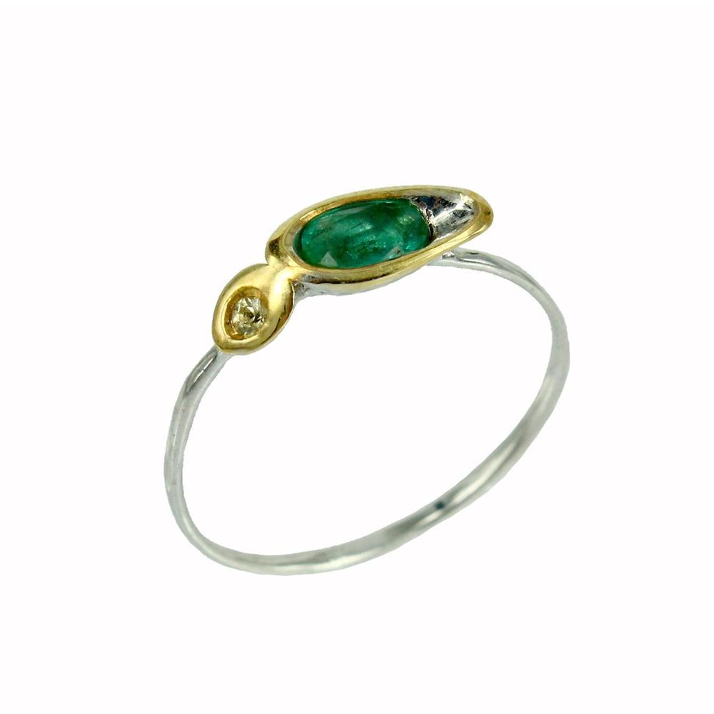 Stacking Emerald and Sapphire Ring-Rings-AdiOre Jewels