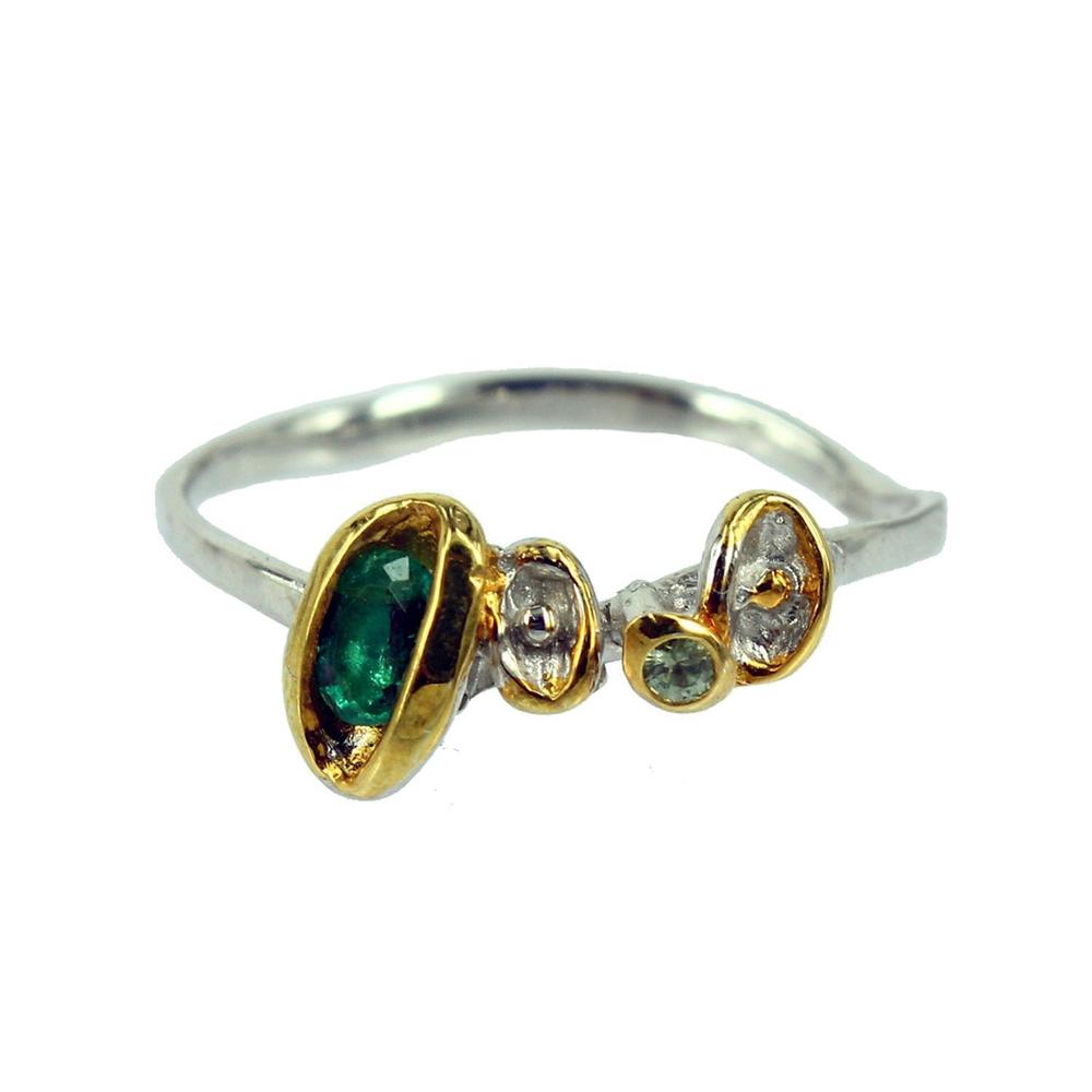 Stacking Emerald and Sapphire Ring-Rings-AdiOre Jewels