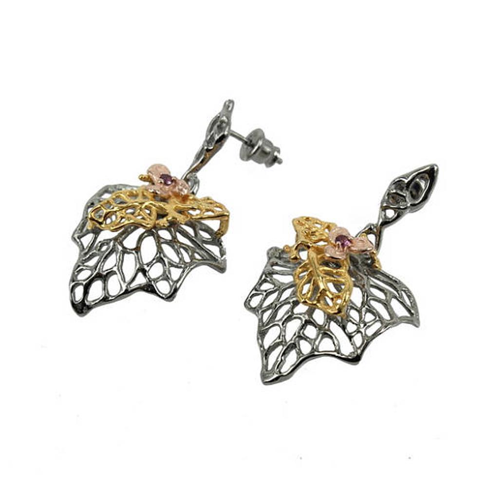 Fern And Leaf Flemma Rojo Earring-Earrings-AdiOre Jewels