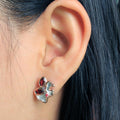 Fern And Leaf Flemma Rojo Earrings-Earrings-AdiOre Jewels