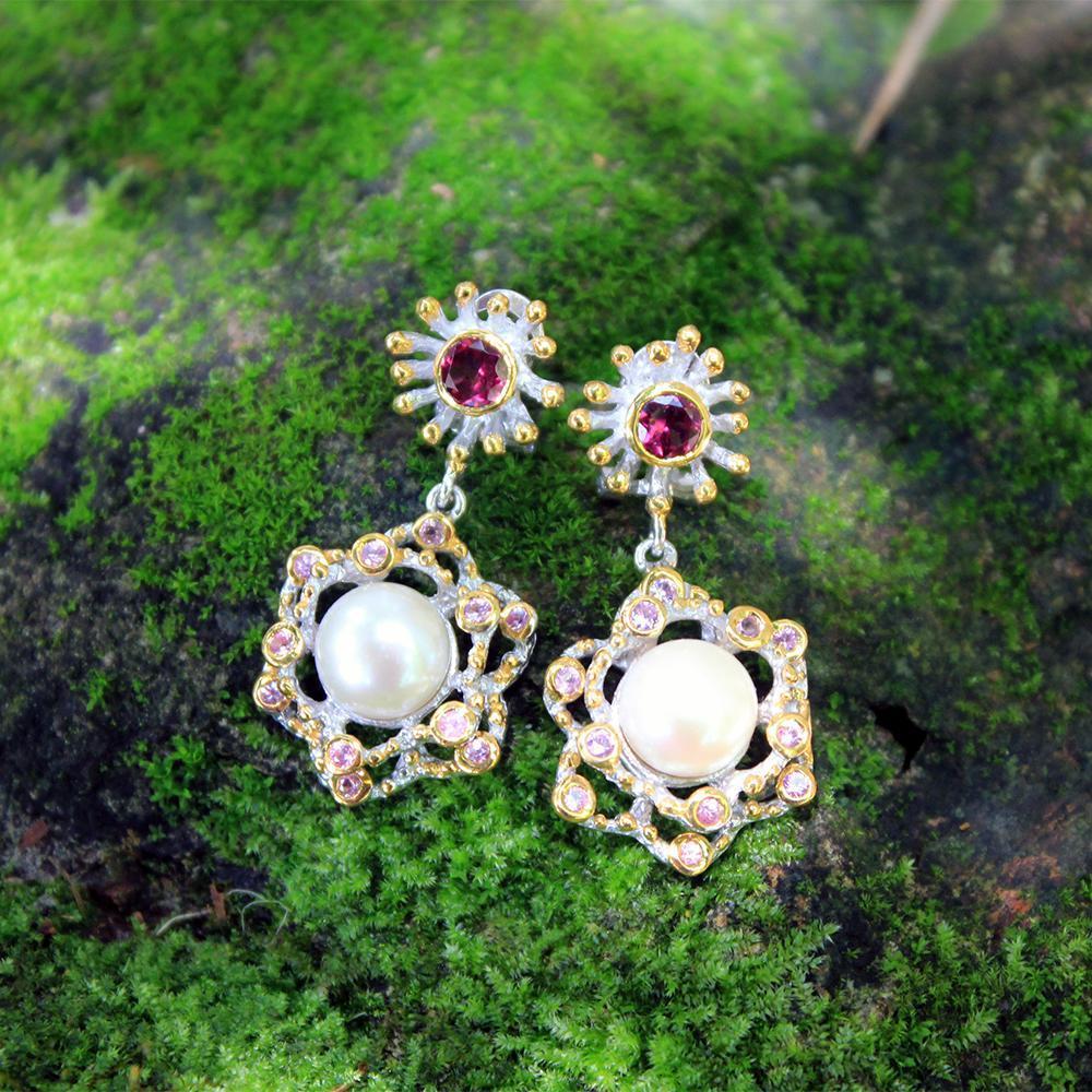 Alice Perla Rojo Earrings-Earrings-AdiOre Jewels