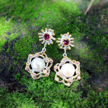 Alice Perla Rojo Earrings-Earrings-AdiOre Jewels