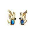 Fern & Leaf Tierra Azul Earrings-Earrings-AdiOre Jewels