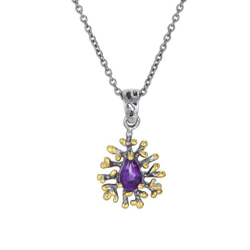 Classic Amethyst Pendant in 925 sterling silver, Goldlip Jewelry