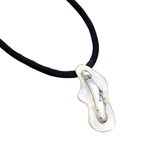 Opal Magic Dendritic Opal Pendant in 925 sterling silver, Goldlip Jewelry