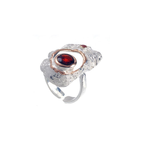 Classic Garnet Orange Sapphire Ring in 925 sterling silver, Goldlip Jewelry