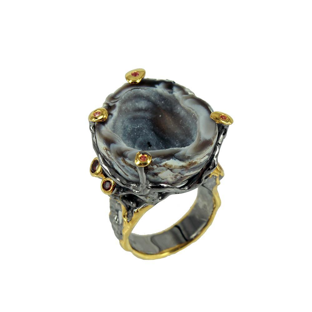 One Of A Kind Tierra Agate Geode Ring-Rings-AdiOre Jewels