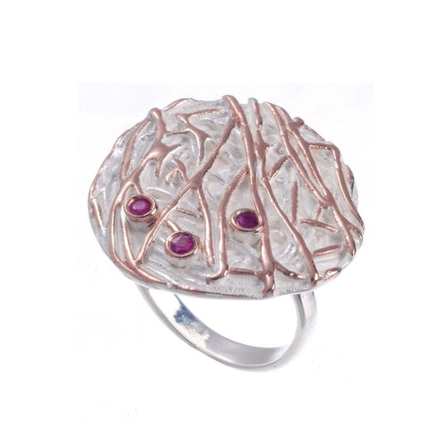 Classic Garnet Necklace Pink Gold in 925 sterling silver, Goldlip Jewelry