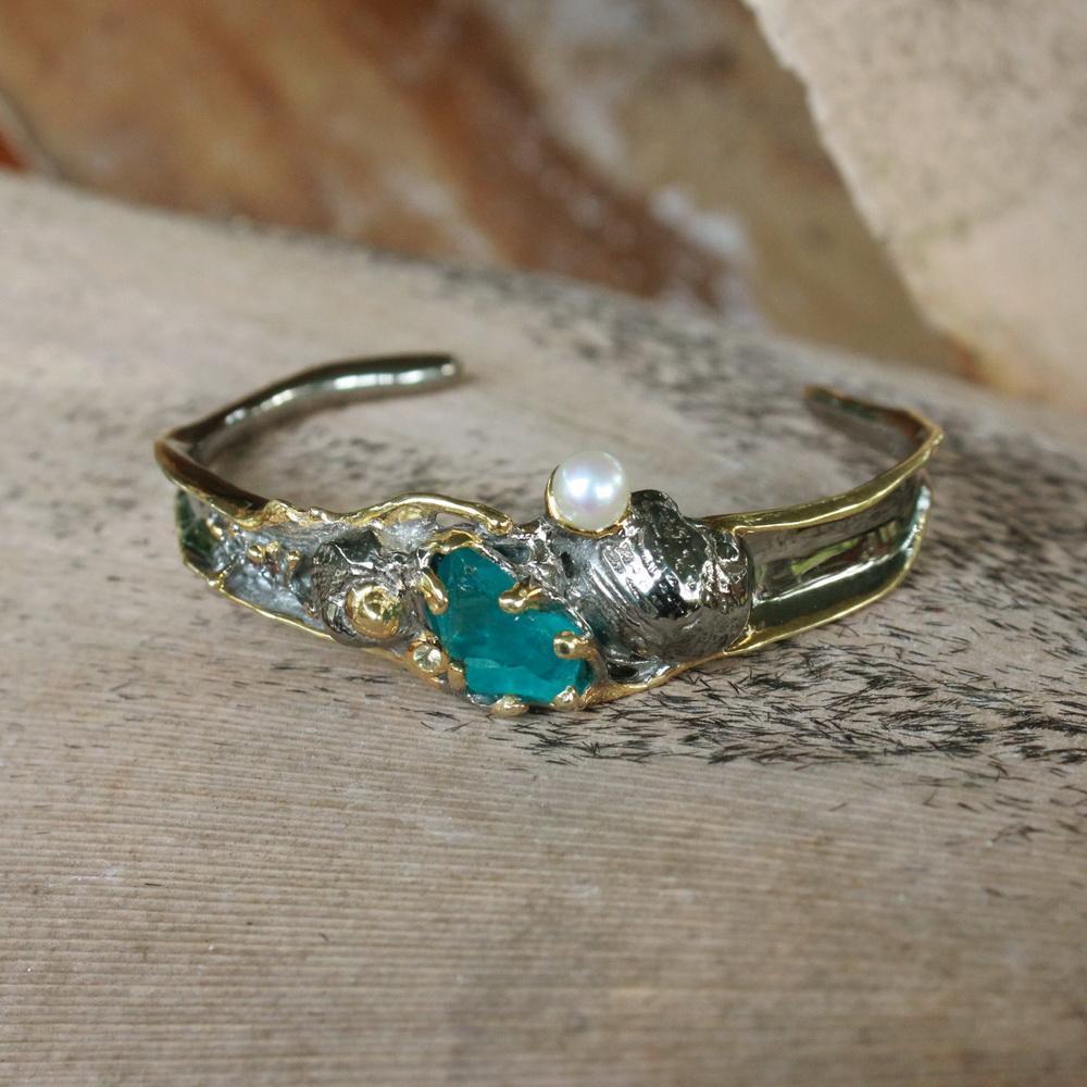 Aqua Tierra Azul Bangle-Bangles-AdiOre Jewels