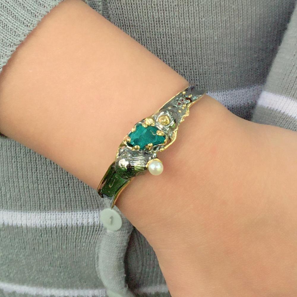 Aqua Tierra Azul Bangle-Bangles-AdiOre Jewels