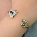 Fern And Leaf Flemma Azul Bangle-Bangles-AdiOre Jewels