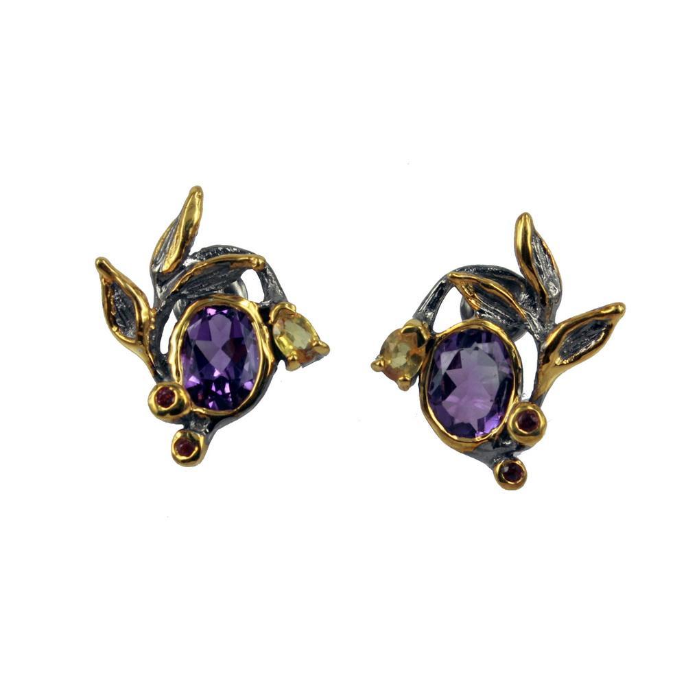 Fern And Leaf Flemma Lila Earring-Earrings-AdiOre Jewels