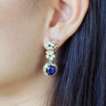 Fern And Leaf Flemma Azul Earring-Earrings-AdiOre Jewels