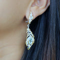 Fern And Leaf Flemma Azul Earring-Earrings-AdiOre Jewels