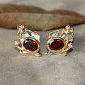 Fern And Leaf Flemma Rojo Earring-Earrings-AdiOre Jewels