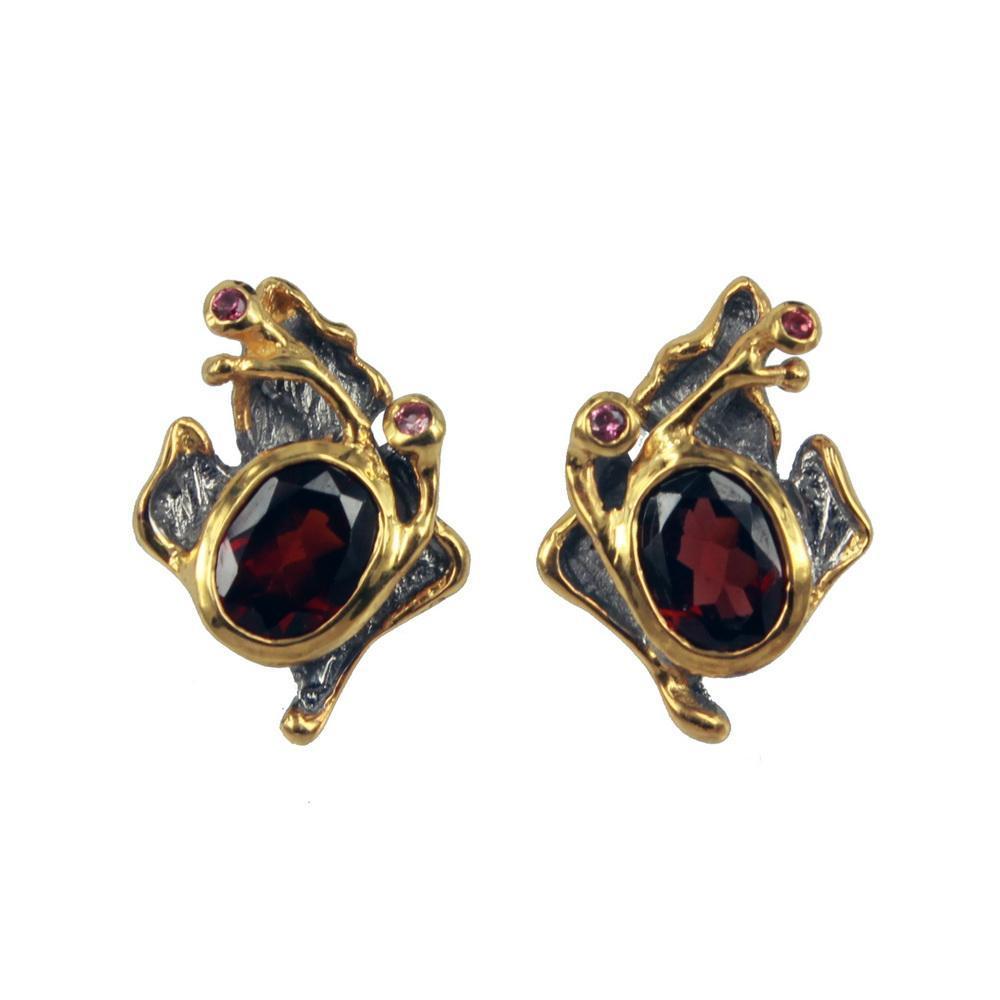 Fern And Leaf Flemma Rojo Earring-Earrings-AdiOre Jewels