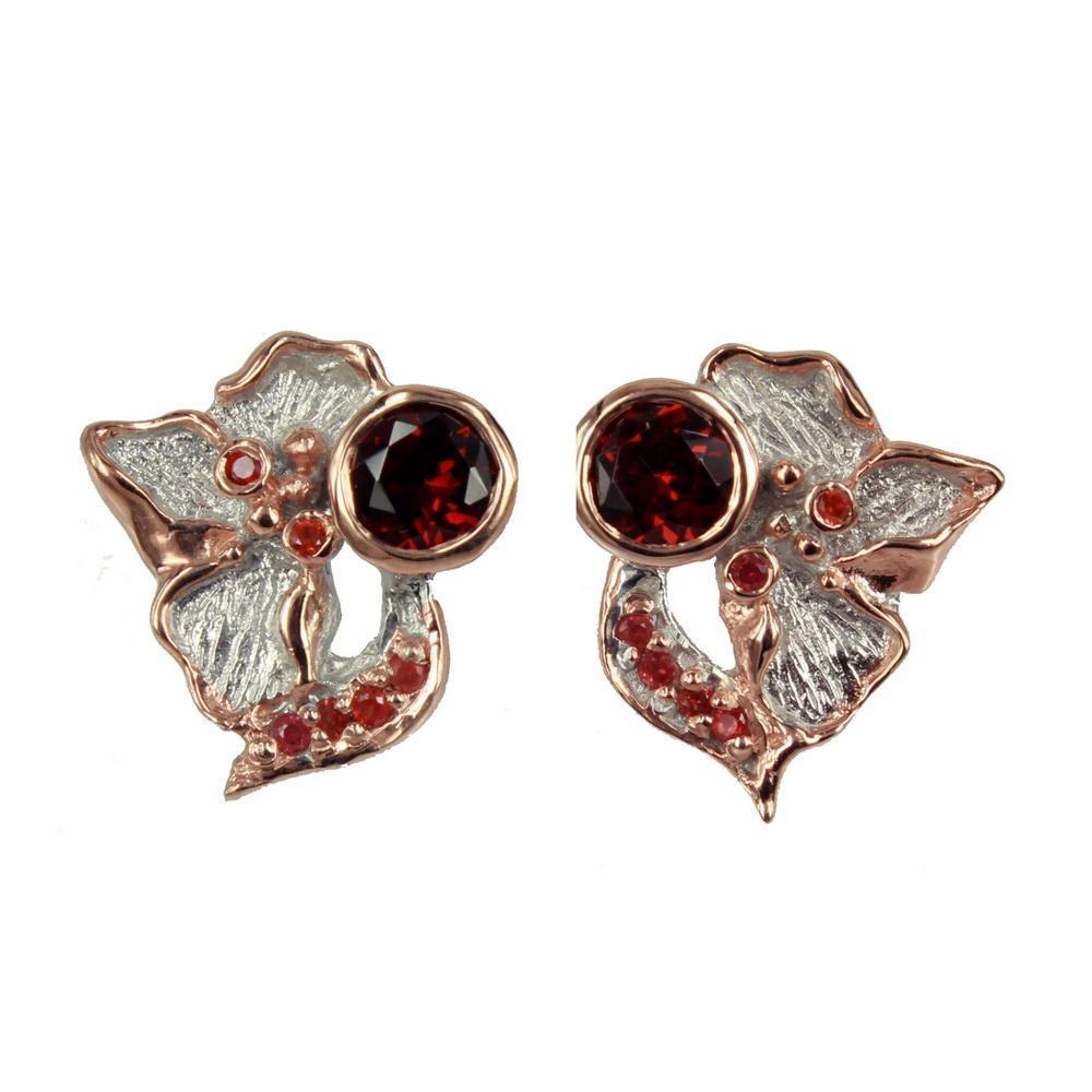 Fern And Leaf Flemma Rojo Earring-Earrings-AdiOre Jewels