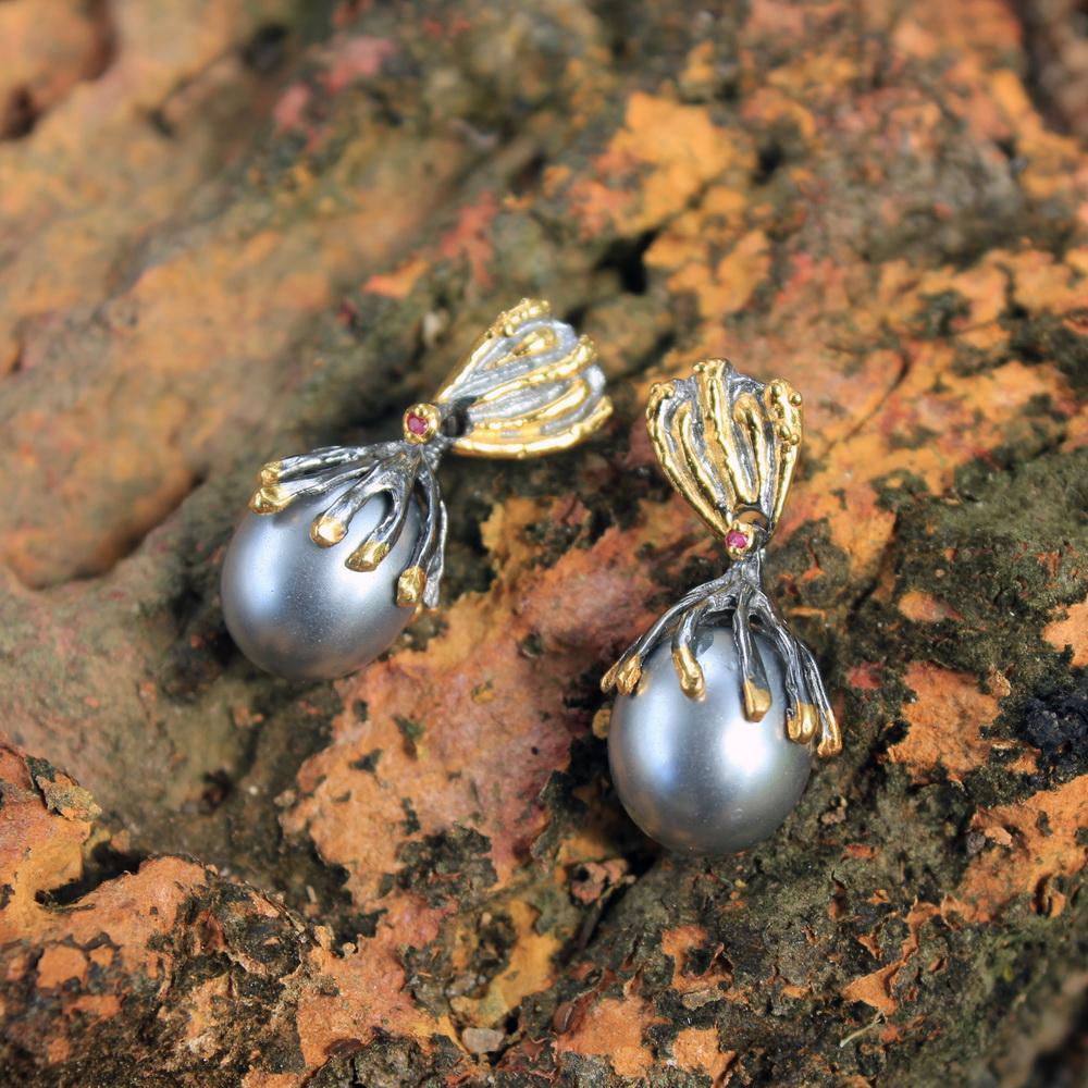 Aqua Perla Earring-Earrings-AdiOre Jewels