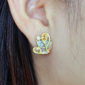 Fern And Leaf Flemma Amarillo Earring-Earrings-AdiOre Jewels