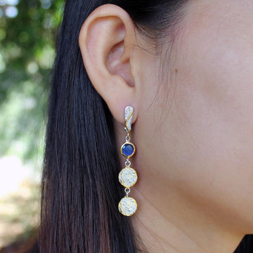 Classic Flemma Azul Earring-Earrings-AdiOre Jewels