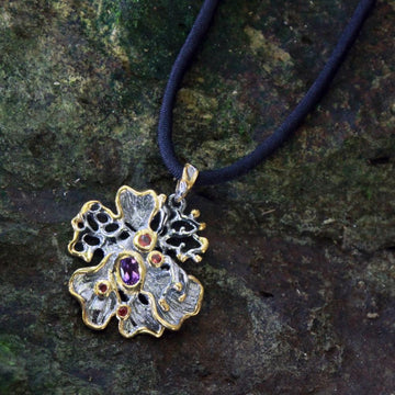 Fern And Leaf Flemma Lila Pendant-Pendants-AdiOre Jewels