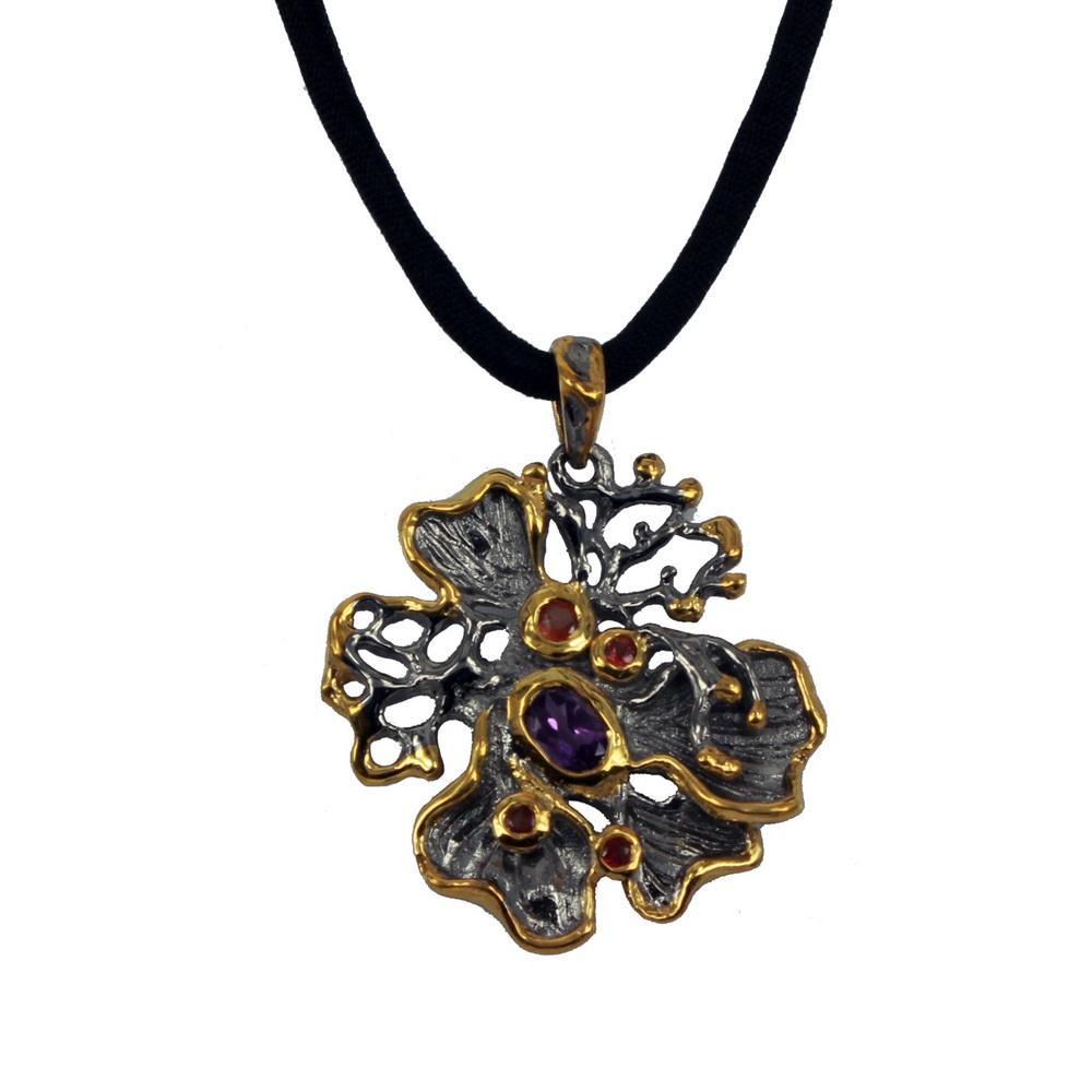 Fern And Leaf Flemma Lila Pendant-Pendants-AdiOre Jewels
