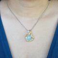 Fern And Leaf Flemma Azul Pendant-Pendants-AdiOre Jewels