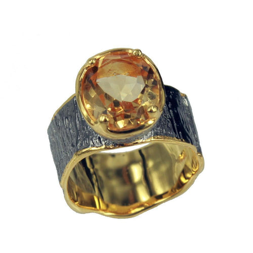Classic Citrine Ring in 925 sterling silver, Goldlip Jewelry